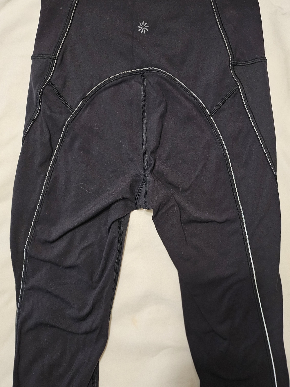 Athleta Cold Front Hybrid Run Tight Black High Waist Reflective Piping Leggings - Picture 12 of 12